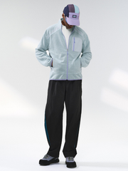 Nightthorn - Unisex Wave Pattern Fleece Zip-Up Sweatshirt