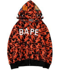 Foreign Trade Cross border Europe and America 2023 Hot Selling BAPE Shark Head Ape Head Hoodie 3D Hoodie Full Cap Zipper Hoodie (13)