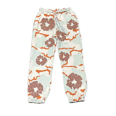 "Denim Tears" Orange & Mint Camo Floral Pattern Oversized Sweatpants