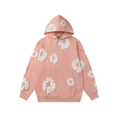 Denim Tears Cotton Wreath Graphic Hoodie - Pink / Relaxed Streetwear Fit