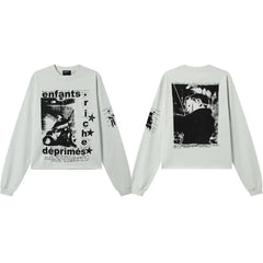 American ERD melancholy rich second-generation trendy brand cleanfit hem rolled edge long sleeved Vibe high street T-shirt couple style (1)