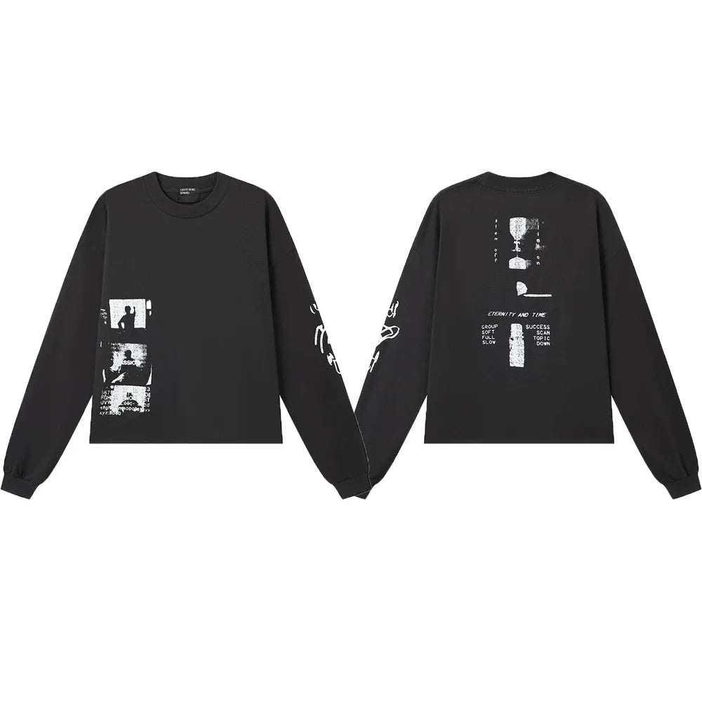 American ERD melancholy rich second-generation trendy brand cleanfit hem rolled edge long sleeved Vibe high street T-shirt couple style (3)