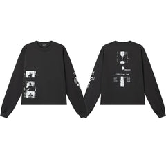 American ERD melancholy rich second-generation trendy brand cleanfit hem rolled edge long sleeved Vibe high street T-shirt couple style (3)