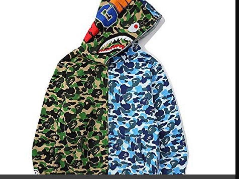 Foreign Trade Cross border Europe and America 2023 Hot Selling BAPE Shark Head Ape Head Hoodie 3D Hoodie Full Cap Zipper Hoodie (22)