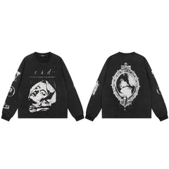 American ERD melancholy rich second-generation trendy brand cleanfit hem rolled edge long sleeved Vibe high street T-shirt couple style (14)