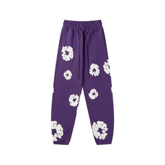 Denim Tears Cotton Wreath Graphic Sweatpants - Purple