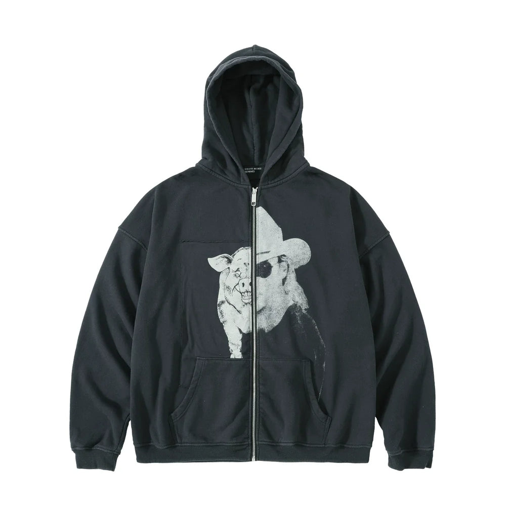 Roaring Little Eyes ERD24SS Melancholic Rich Second Generation Pig Madonna Cloth Tie Pulling Sweatshirt Hoodie (1)