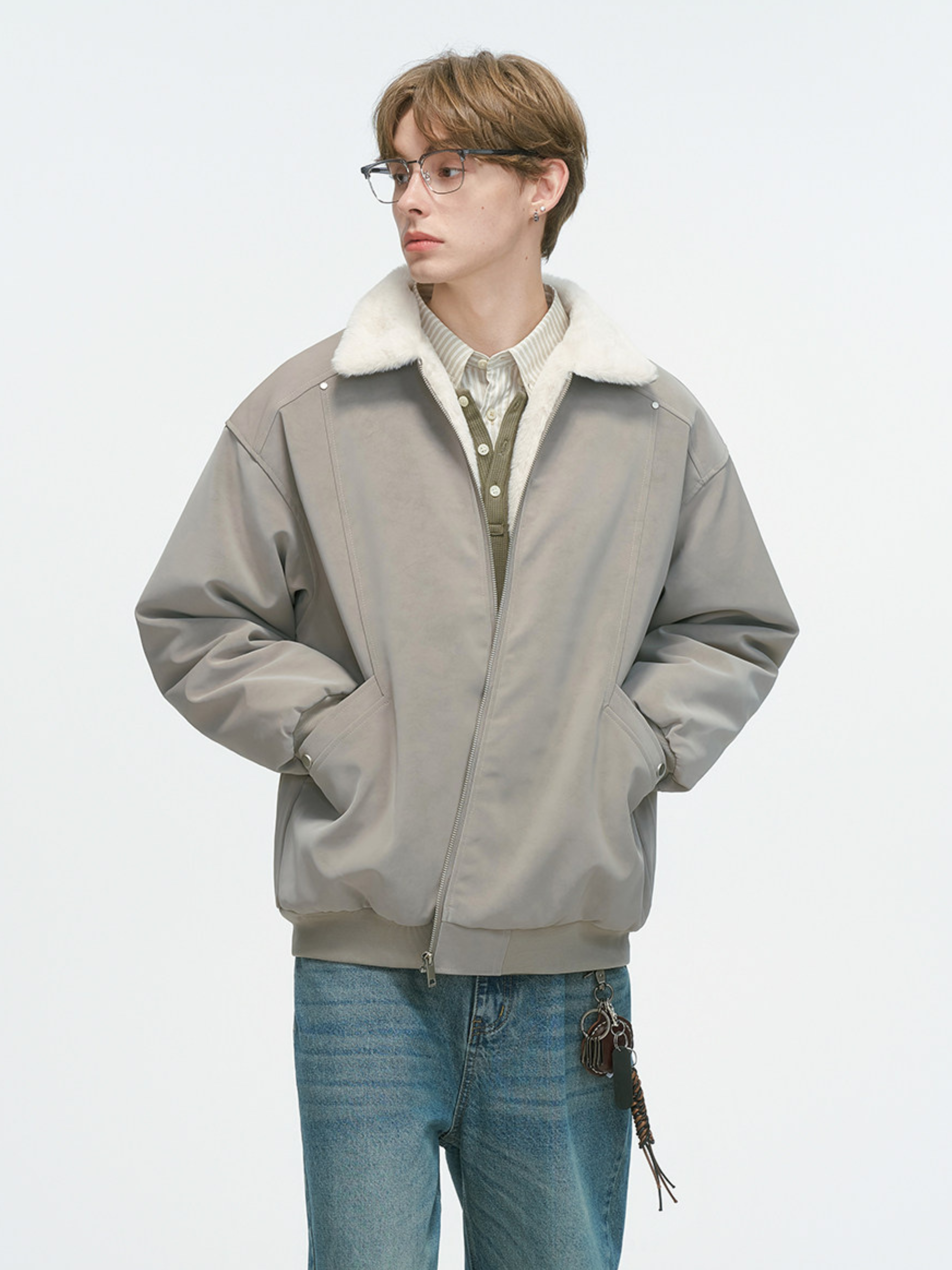 Ironpath - Men's Shearling-Lined PU Leather Insulated Jacket