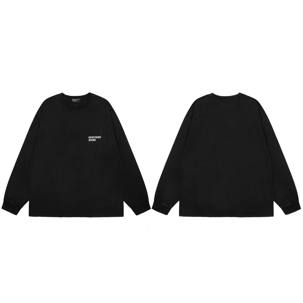 American ERD melancholy rich second-generation trendy brand cleanfit hem rolled edge long sleeved Vibe high street T-shirt couple style (9)