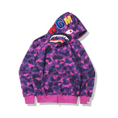 Foreign Trade Cross border Europe and America 2023 Hot Selling BAPE Shark Head Ape Head Hoodie 3D Hoodie Full Cap Zipper Hoodie (32)