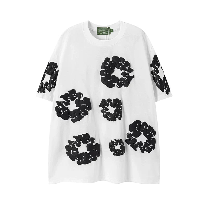 Denim Tears Cotton Wreath Graphic T-Shirt - White / Black / Oversized Streetwear