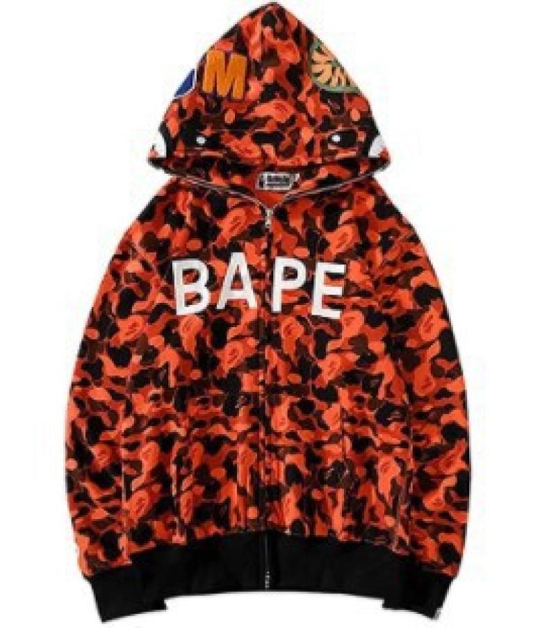 Foreign Trade Cross border Europe and America 2023 Hot Selling BAPE Shark Head Ape Head Hoodie 3D Hoodie Full Cap Zipper Hoodie (13)