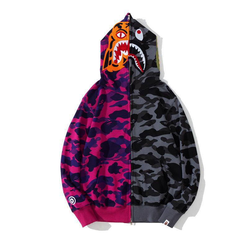 Foreign Trade Cross border Europe and America 2023 Hot Selling BAPE Shark Head Ape Head Hoodie 3D Hoodie Full Cap Zipper Hoodie (18)