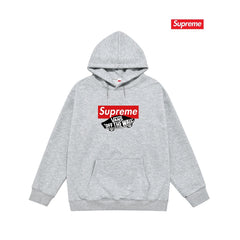 Cross border high version trendy brand Supreme letter printed hooded sweatshirt jacket, classic BOX looped hoodie for men and women (6)