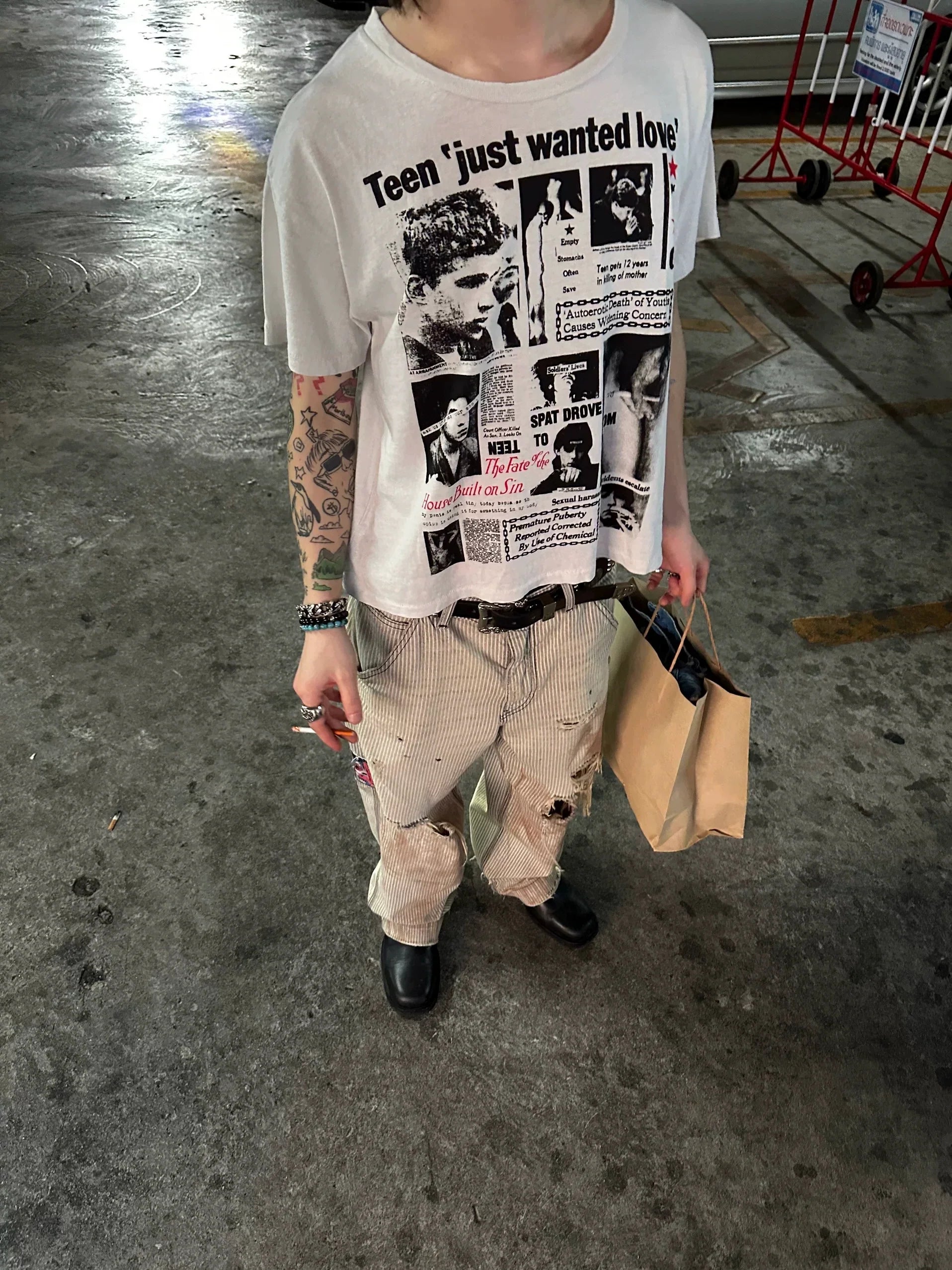 ERD “Teen Just Wanted Love” Tabloid T-Shirt — White