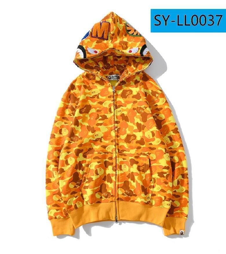 Foreign Trade Cross border Europe and America 2023 Hot Selling BAPE Shark Head Ape Head Hoodie 3D Hoodie Full Cap Zipper Hoodie (36)