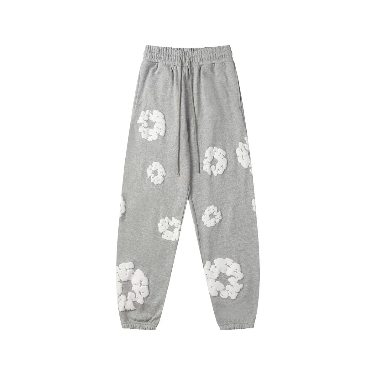 Denim Tears Cotton Wreath Graphic Sweatpants - Heather Grey / Relaxed Streetwear Fit