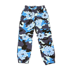 "Denim Tears" Blue Camo Floral Pattern Oversized Sweatpants