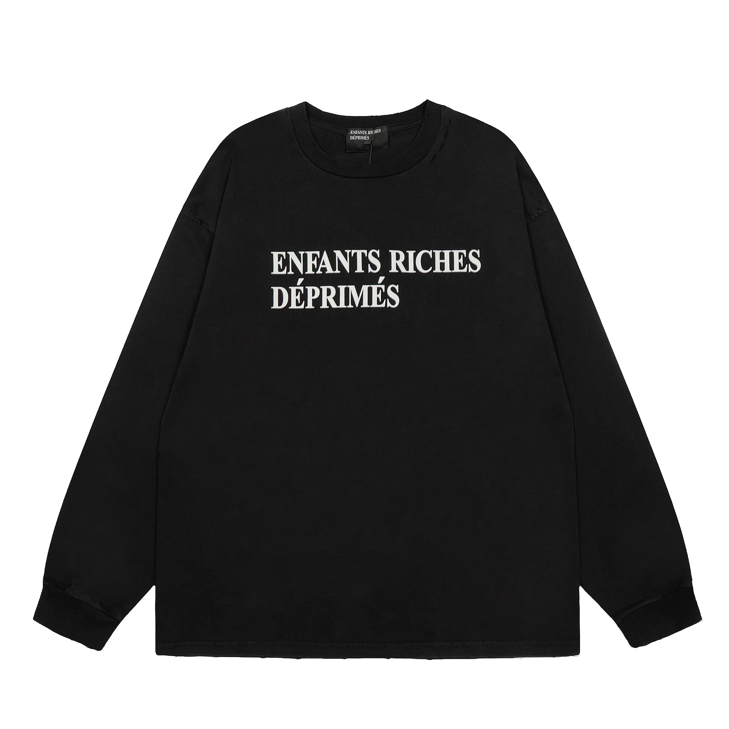 American ERD melancholy rich second-generation trendy brand cleanfit hem rolled edge long sleeved Vibe high street T-shirt couple style (12)