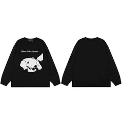American ERD melancholy rich second-generation trendy brand cleanfit hem rolled edge long sleeved Vibe high street T-shirt couple style (20)