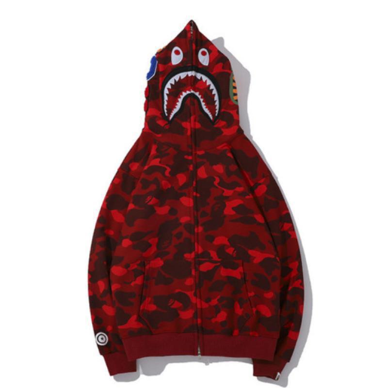 Foreign Trade Cross border Europe and America 2023 Hot Selling BAPE Shark Head Ape Head Hoodie 3D Hoodie Full Cap Zipper Hoodie (11)