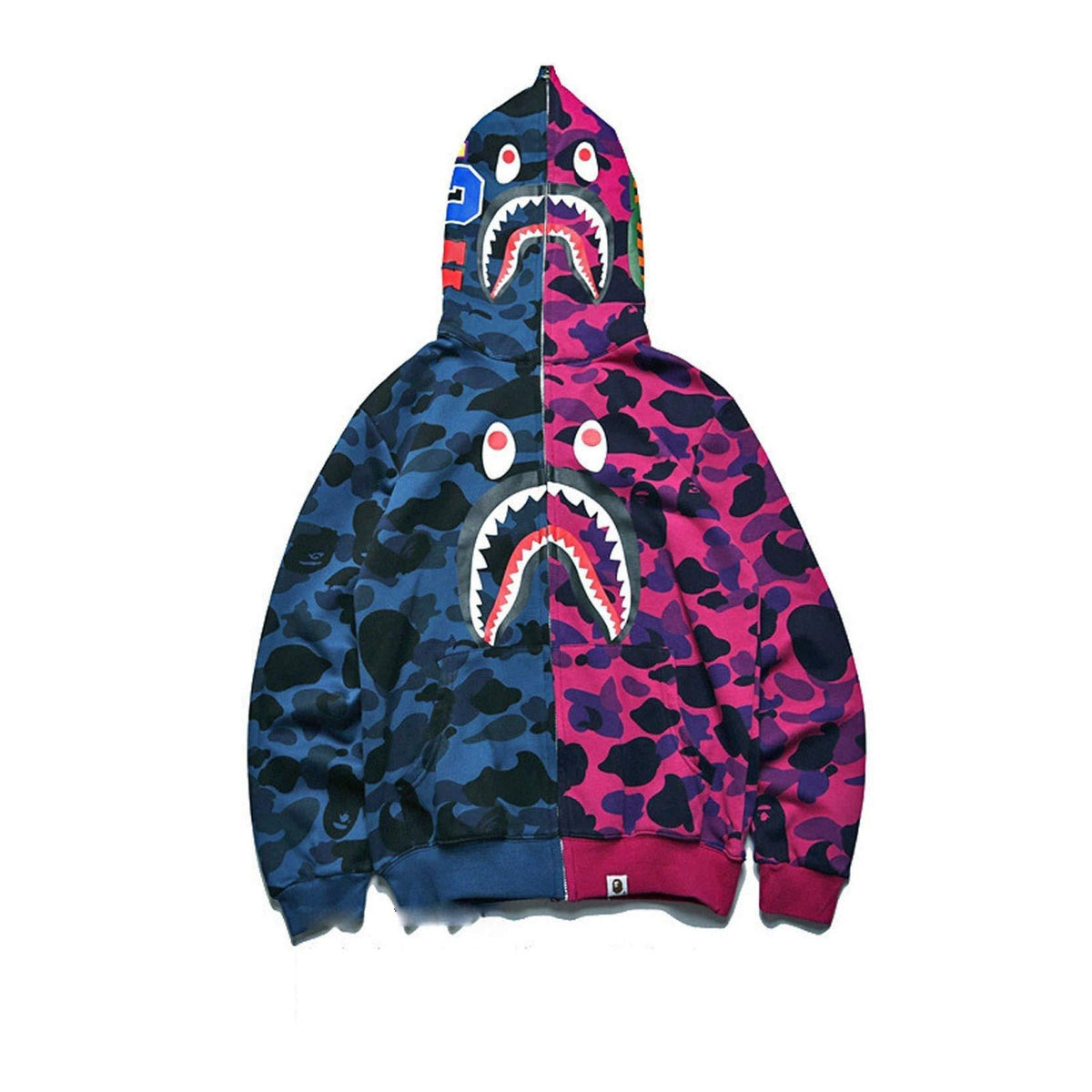 Foreign Trade Cross border Europe and America 2023 Hot Selling BAPE Shark Head Ape Head Hoodie 3D Hoodie Full Cap Zipper Hoodie (21)