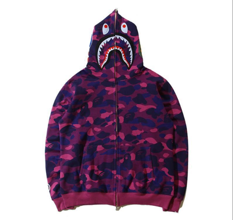 Foreign Trade Cross border Europe and America 2023 Hot Selling BAPE Shark Head Ape Head Hoodie 3D Hoodie Full Cap Zipper Hoodie (29)