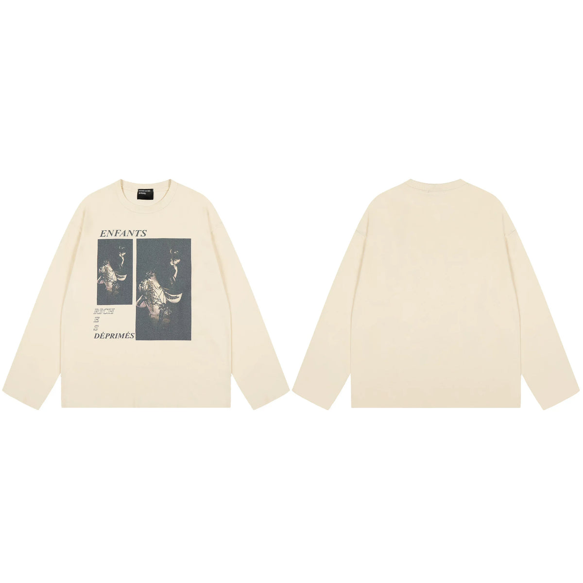 American ERD melancholy rich second-generation trendy brand cleanfit hem rolled edge long sleeved Vibe high street T-shirt couple style (18)