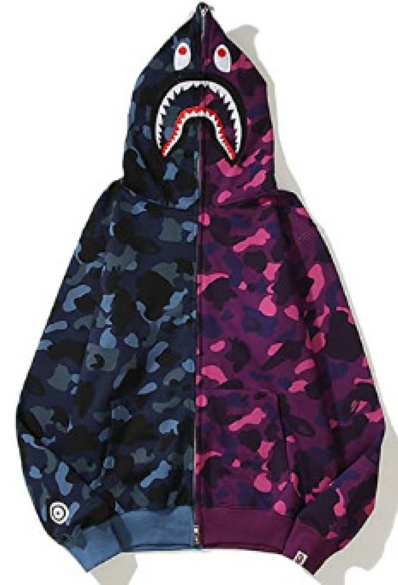Foreign Trade Cross border Europe and America 2023 Hot Selling BAPE Shark Head Ape Head Hoodie 3D Hoodie Full Cap Zipper Hoodie (44)