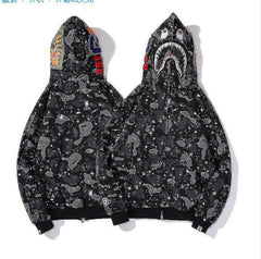 Foreign Trade Cross border Europe and America 2023 Hot Selling BAPE Shark Head Ape Head Hoodie 3D Hoodie Full Cap Zipper Hoodie (43)