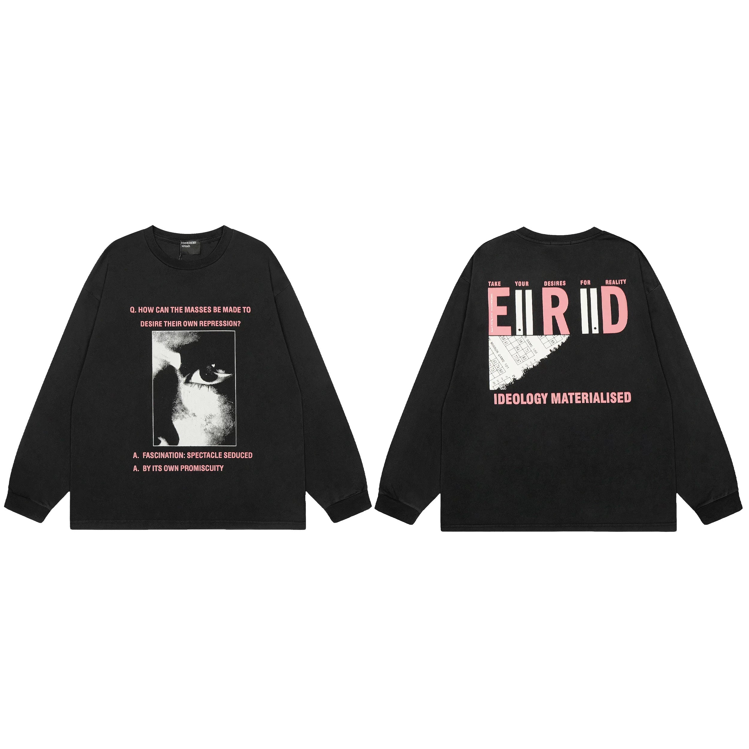 American ERD melancholy rich second-generation trendy brand cleanfit hem rolled edge long sleeved Vibe high street T-shirt couple style (27)