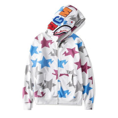 Foreign Trade Cross border Europe and America 2023 Hot Selling BAPE Shark Head Ape Head Hoodie 3D Hoodie Full Cap Zipper Hoodie (39)