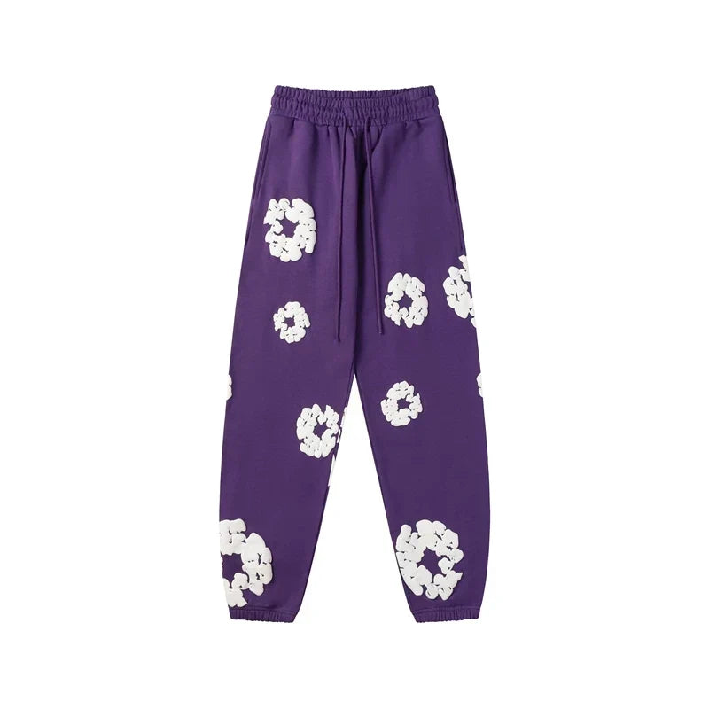 Denim Tears Cotton Wreath Graphic Sweatpants - Purple