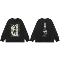 American ERD melancholy rich second-generation trendy brand cleanfit hem rolled edge long sleeved Vibe high street T-shirt couple style (26)