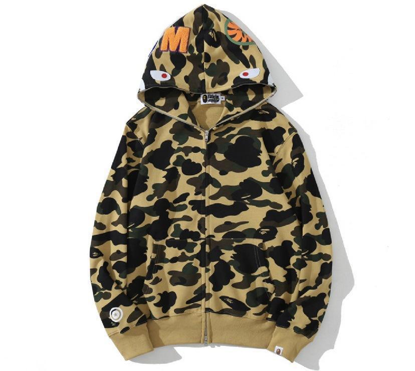 Foreign Trade Cross border Europe and America 2023 Hot Selling BAPE Shark Head Ape Head Hoodie 3D Hoodie Full Cap Zipper Hoodie (41)