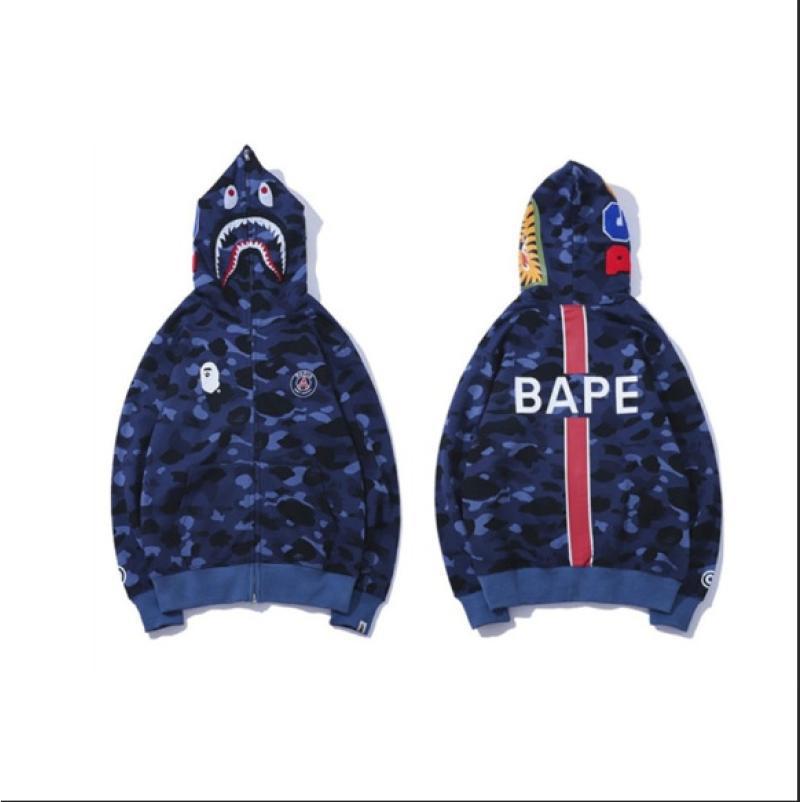 Foreign Trade Cross border Europe and America 2023 Hot Selling BAPE Shark Head Ape Head Hoodie 3D Hoodie Full Cap Zipper Hoodie (5)