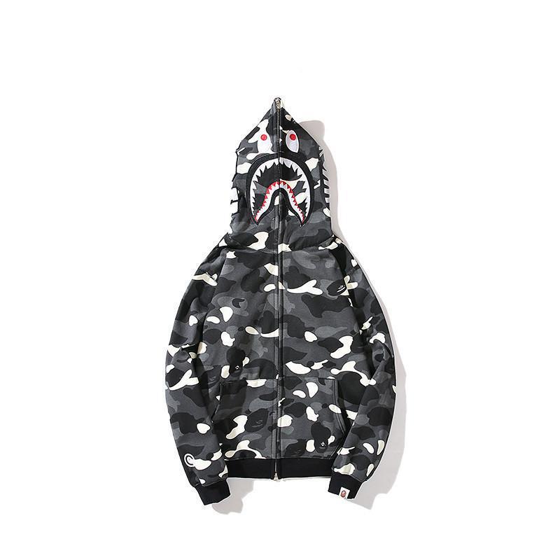 Foreign Trade Cross border Europe and America 2023 Hot Selling BAPE Shark Head Ape Head Hoodie 3D Hoodie Full Cap Zipper Hoodie (12)