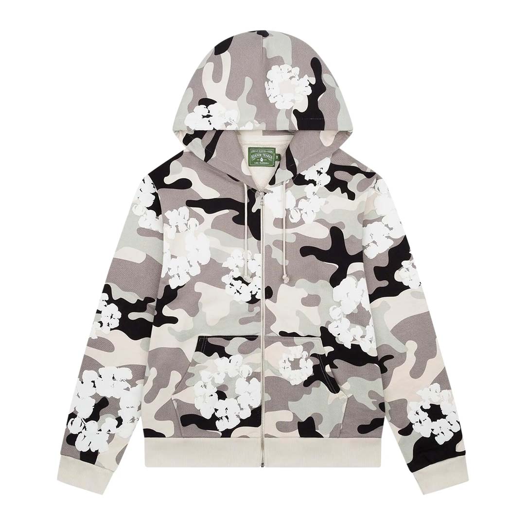 Denim Tears Wreath Zip Hoodie 'White Camo'